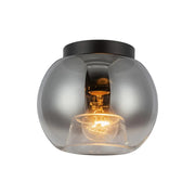 Kuzco Samar 8in 1-Light Flush Mount | Black Steel and Smoked/Copper Glass | Entryway & Hallway | 6 x 7.5 in | Model FM57508-BK-SM