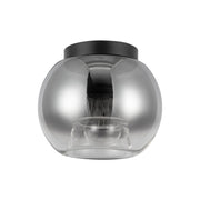 Kuzco Samar 8in 1-Light Flush Mount | Black Steel and Smoked/Copper Glass | Entryway & Hallway | 6 x 7.5 in | Model FM57508-BK-SM