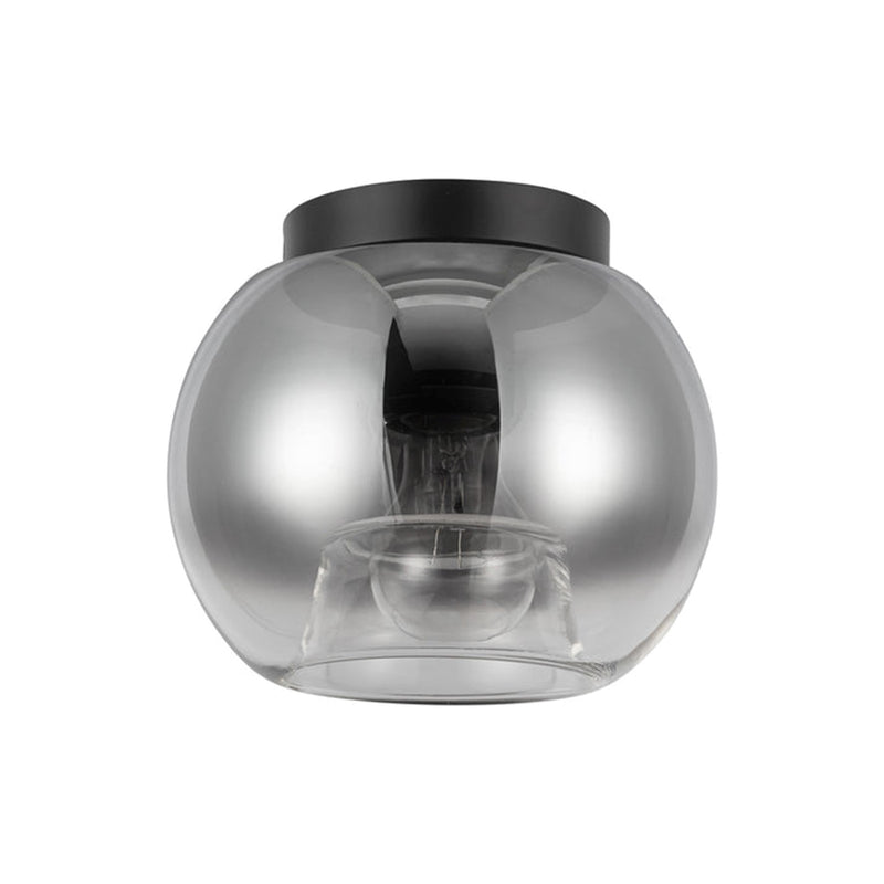 Kuzco Samar 8in 1-Light Flush Mount | Black Steel and Smoked/Copper Glass | Entryway & Hallway | 6 x 7.5 in | Model FM57508-BK-SM