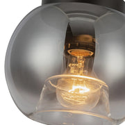 Kuzco Samar 8in 1-Light Flush Mount | Black Steel and Smoked/Copper Glass | Entryway & Hallway | 6 x 7.5 in | Model FM57508-BK-SM
