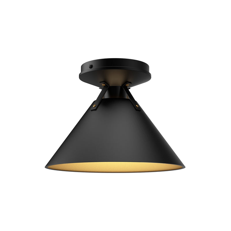 Kuzco Archer 7in 1-Light Flush Mount | Modern Matte Black Metal | Bedroom & Hallway Accent Light | 7 in H | Model FM584507MB
