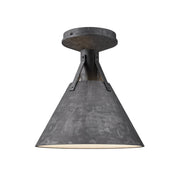 Kuzco Archer 10in 1-Light Flush Mount | Rustic Cottage Steel Shade | Bedroom & Hallway Ceiling Light | 60W E26 Socket | Model FM584811SL