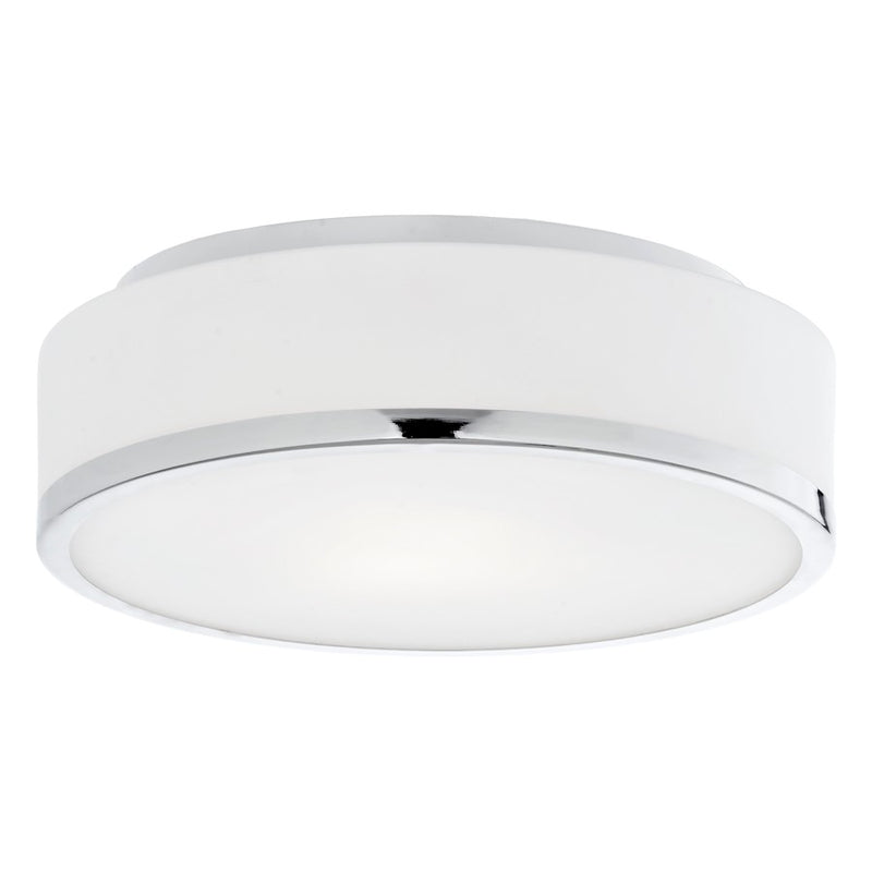 Kuzco Charlie 12in LED Flush Mount | Chrome Trim with Opal Glass Diffuser | Kitchen & Hallway | 12 x 12 x 4 in | Model FM6012-CH-5CCT