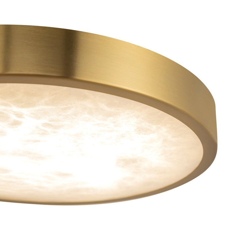 Kuzco Evelyn 7" Gold Dimmable LED Flush Mount, Brushed Gold/Alabaster