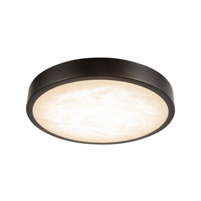 Kuzco Evelyn 7" Black Dimmable LED Flush Mount, Matte Black/Alabaster