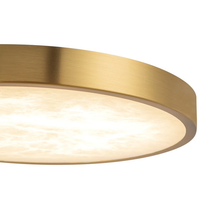 Kuzco Evelyn 9" Gold Dimmable LED Flush Mount, Brushed Gold/Alabaster