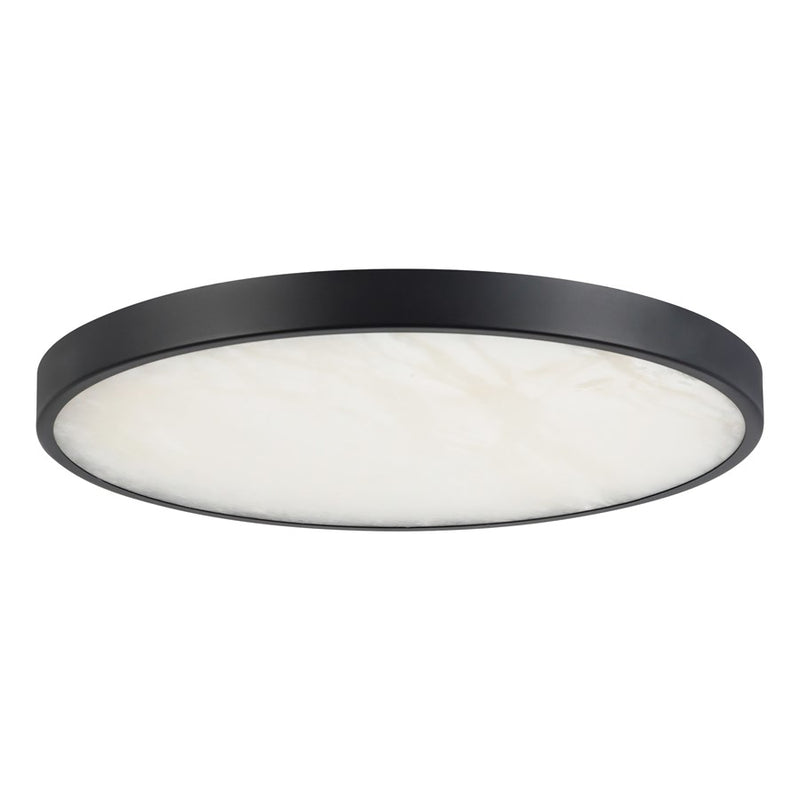 Kuzco Evelyn 11" Black Dimmable LED Flush Mount, Matte Black/Alabaster