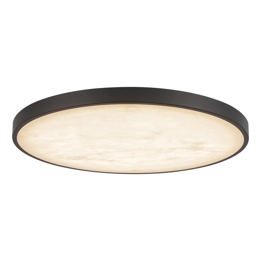Kuzco Evelyn 15" Blk Dim LED Flush Mount, Matte Black/Alabaster - FM653015MBAR