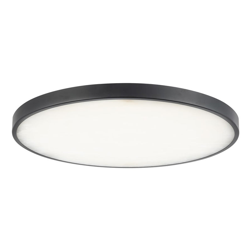 Kuzco Evelyn 15" Black Dimmable LED Flush Mount, Matte Black/Alabaster