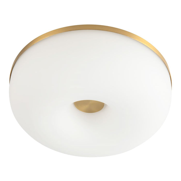 Kuzco Jada 12" Gold Dimmable LED Flush Mount, Brushed Gold/Opal Glass