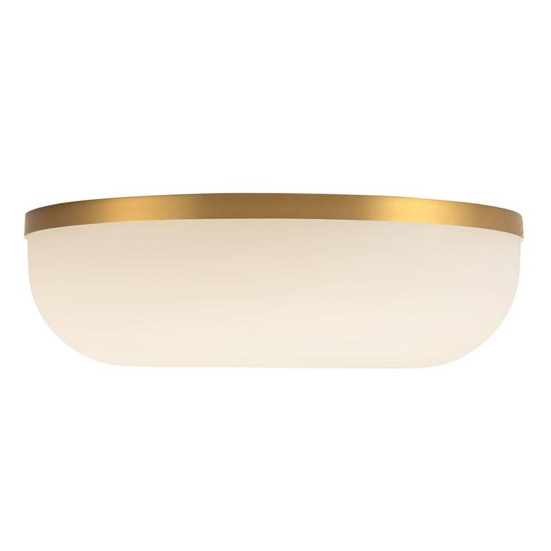 Kuzco Jada 12" Gold Dimmable LED Flush Mount, Brushed Gold/Opal Glass