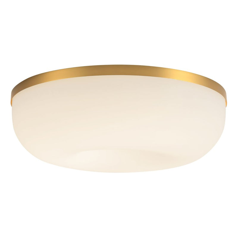 Kuzco Jada 12" Gold Dimmable LED Flush Mount, Brushed Gold/Opal Glass