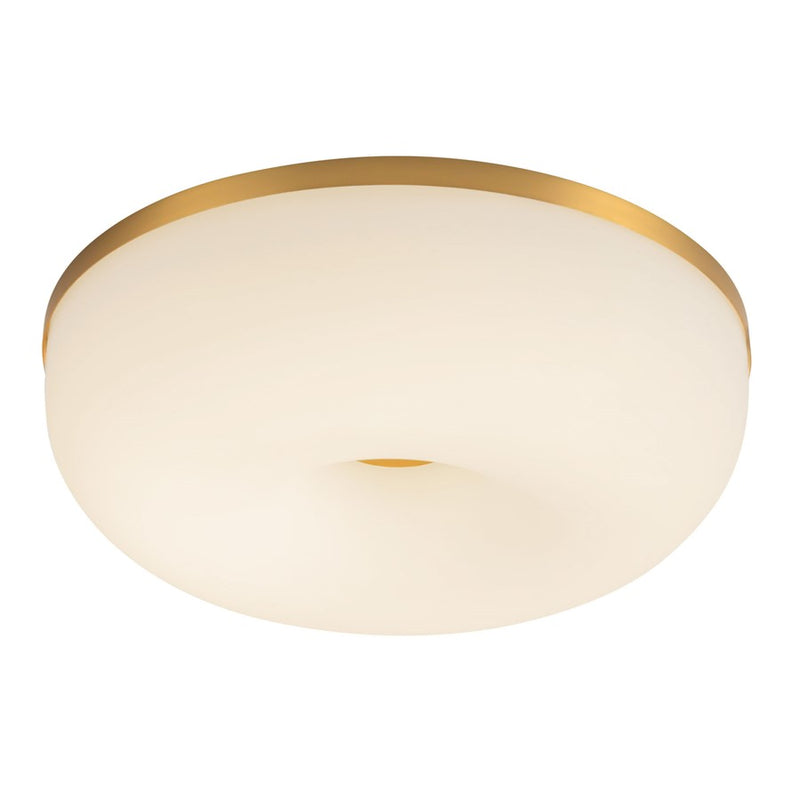 Kuzco Jada 12" Gold Dimmable LED Flush Mount, Brushed Gold/Opal Glass