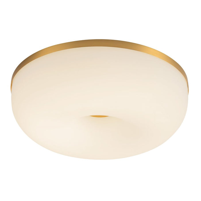 Kuzco Jada 12" Gold Dimmable LED Flush Mount, Brushed Gold/Opal Glass