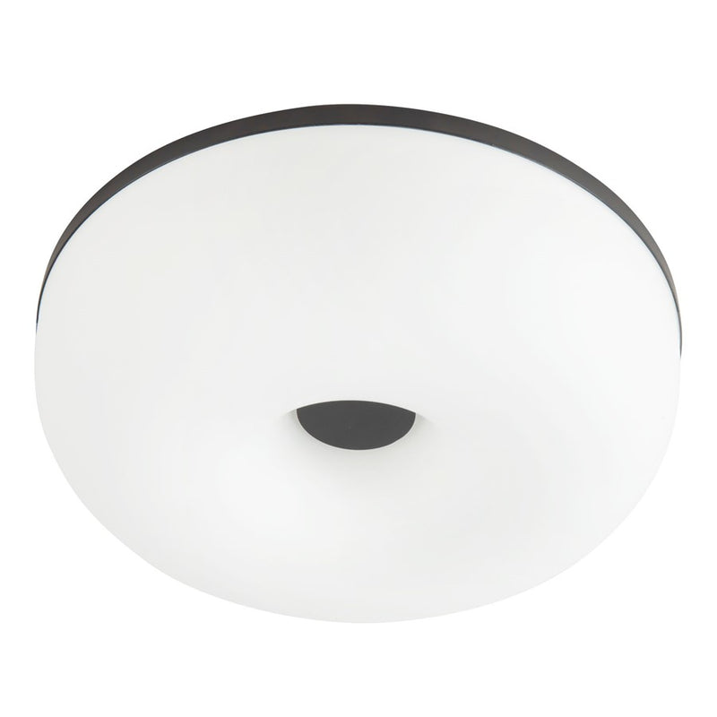 Kuzco Jada 12" Black Dimmable LED Flush Mount, Black/Opal Glass