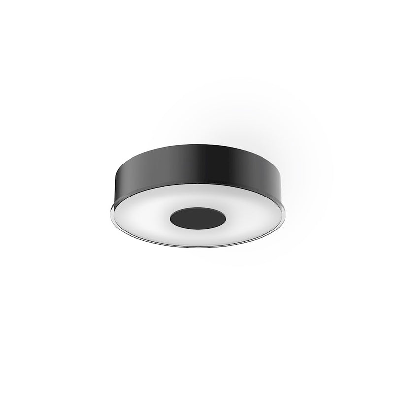Kuzco Parker 10in LED Flush Mount | Modern Black Metal and Frosted Glass | Bedroom & Hallway Ceiling Light | 1300lm 3000K 90CRI | Model FM7610-BK