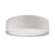 Kuzco Dalton 16in LED Flush Mount | Beige Fabric and White Acrylic Diffuser | Bedroom & Hallway Ceiling Light | 2125lm, 5CCT | Model FM7916-BE-5CCT