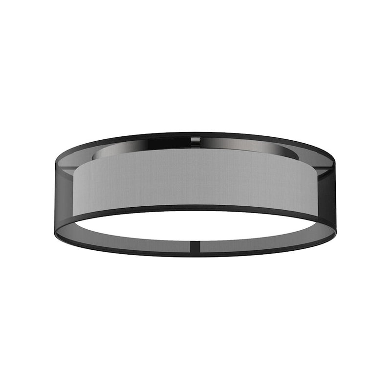Kuzco Dalton 16in LED Flush Mount | Black Organza Fabric and White Acrylic Diffuser | Bedroom & Living Room Ambient | Model FM7916-BOR