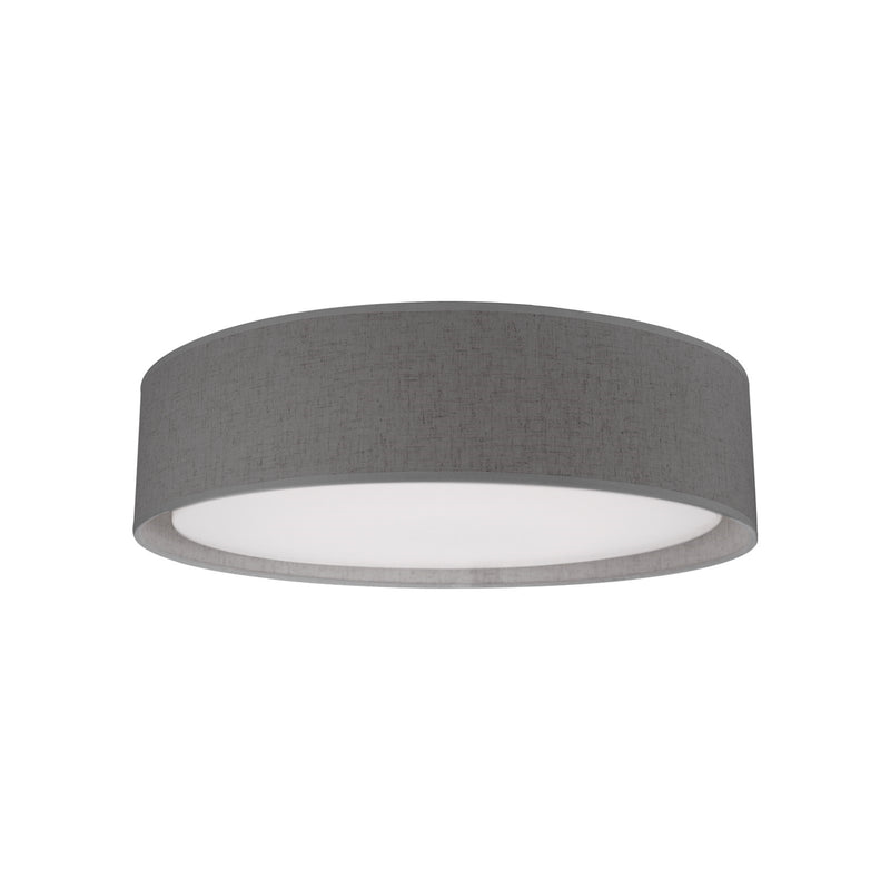 Kuzco Dalton 16in LED Flush Mount | Gray Fabric and White Acrylic Diffuser | Bedroom & Hallway Ceiling Light | 2125lm 5CCT | Model FM7916-GY-5CCT