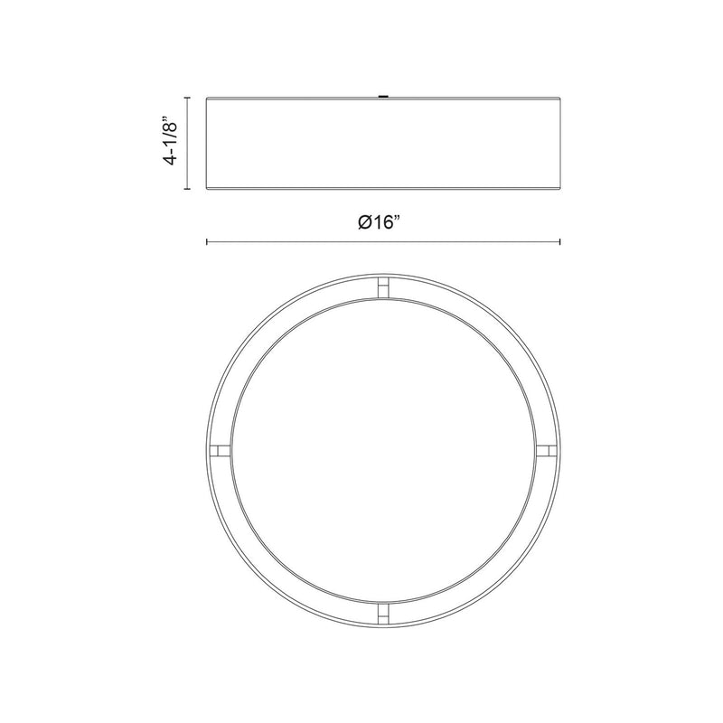 Kuzco Dalton 16in LED Flush Mount | White Textured Fabric and Acrylic Diffuser | Bedroom & Hallway Ceiling Light | 2125lm | Model FM7916-WH-5CCT