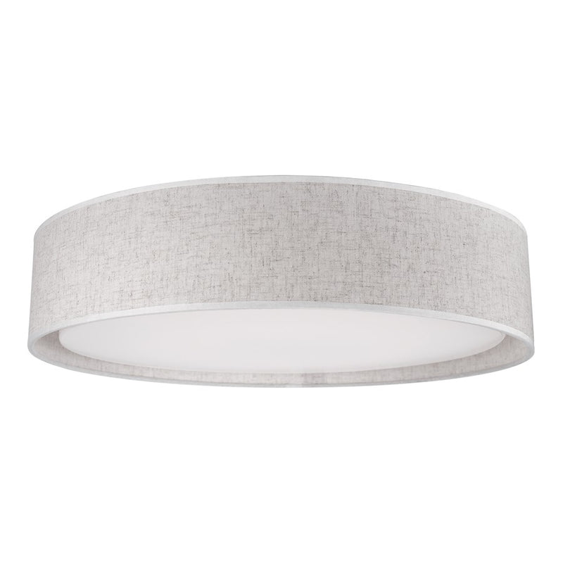 Kuzco Dalton 20in LED Flush Mount | Beige Fabric and White Acrylic Diffuser | Bedroom & Hallway Ceiling Light | 2380lm 5CCT Dimmable | Model FM7920-BE