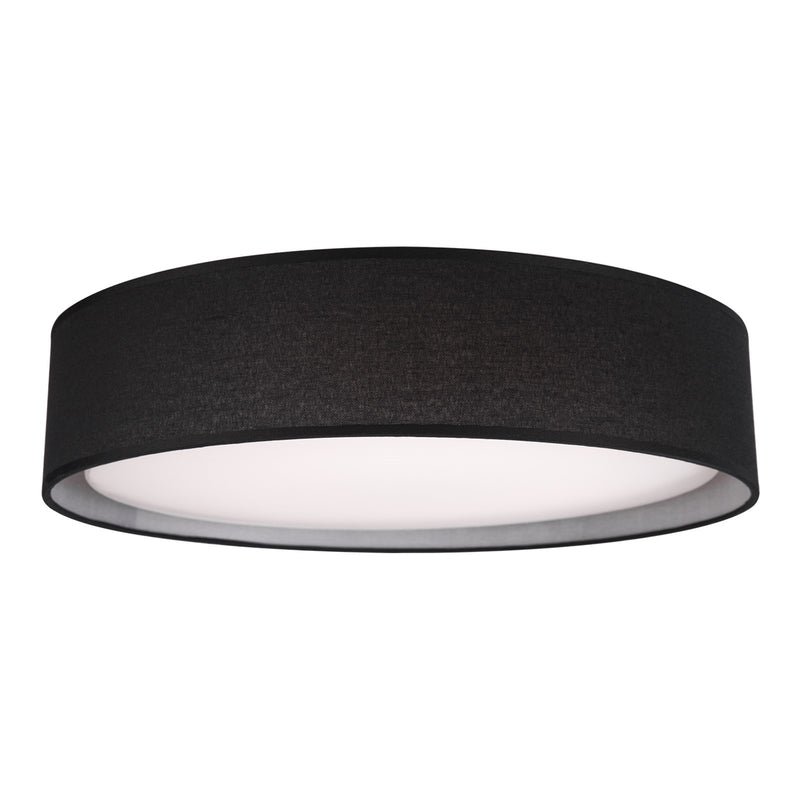 Kuzco Dalton 20in LED Flush Mount | Modern Black Metal with White Acrylic Diffuser | Bedroom, Living Room & Hallway | 2380lm | Model FM7920-BK-5CCT