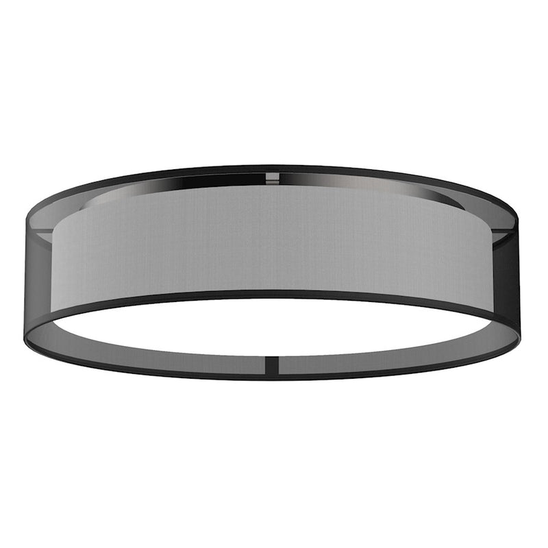 Kuzco Dalton 20in LED Flush Mount | Black Organza Fabric and White Acrylic Diffuser | Bedroom & Hallway Accent Light | 2380lm | Model FM7920-BOR