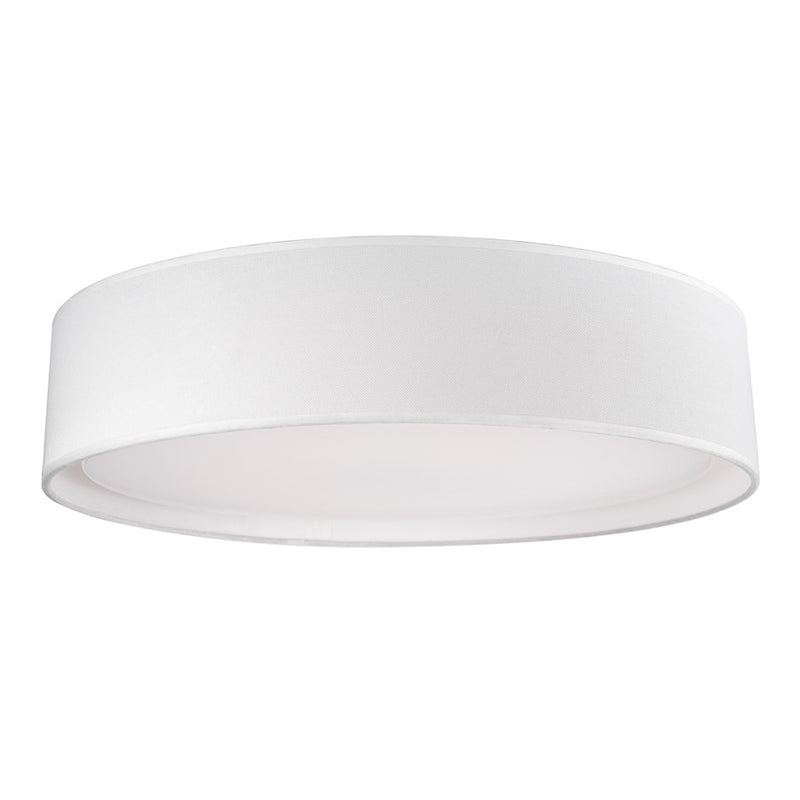 Kuzco Dalton 20in 1-Light Flush Mount | Modern White Fabric and Acrylic | Bedroom & Living Room Ceiling Light | 2380lm 5CCT | Model FM7920-WH