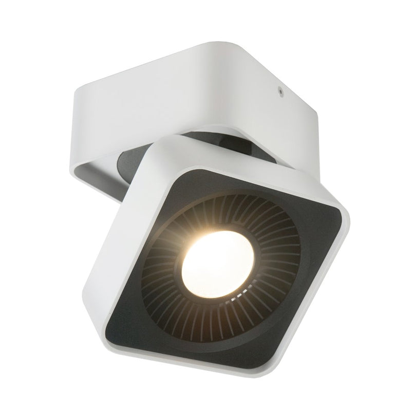 Kuzco Solo 5in LED Square Flush Mount | White Aluminum and Frosted Acrylic | Hallway & Bedroom Ceiling Light | 1500lm 3000K 90CRI | Model FM9304-WH