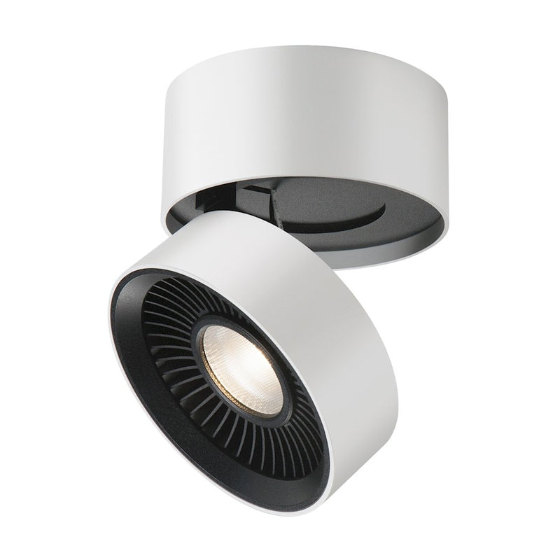 Kuzco Solo 5in LED Flush Mount | Modern White and Frosted Acrylic Diffuser | Hallway & Utility Room Ceiling Light | 2100lm | Model FM9405-WH-UNV