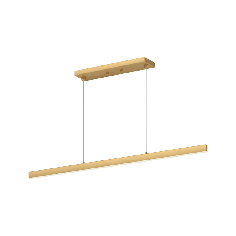 Kuzco Vega 45in LED Linear Pendant | Modern Brushed Gold and White Acrylic | Kitchen Island & Dining Room | 45 x 1 x 2 in | Model LP10345-BG