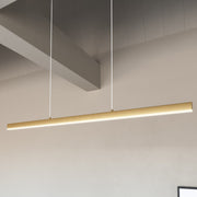 Kuzco Vega 45in LED Linear Pendant | Modern Brushed Gold and White Acrylic | Kitchen Island & Dining Room | 45 x 1 x 2 in | Model LP10345-BG