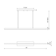 Kuzco Vega 45in LED Linear Pendant | Modern Brushed Gold and White Acrylic | Kitchen Island & Dining Room | 45 x 1 x 2 in | Model LP10345-BG