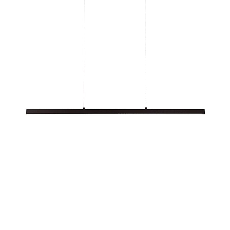 Kuzco Vega 45in 1-Light Linear Pendant | Modern Black Aluminum and White Acrylic Diffuser | Kitchen Island & Dining Room | 2400lm | Model LP10345-BK