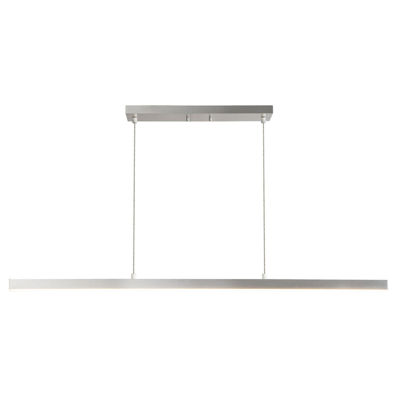 Kuzco Vega 45in LED Linear Pendant | Brushed Nickel and White Acrylic | Kitchen Island & Dining Room | 45 x 0.75 x 1.5 in | Model LP10345-BN