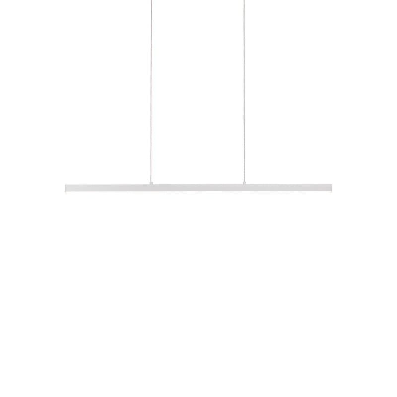 Kuzco Vega 45in 1-Light LED Linear Pendant | Modern White and White Acrylic Diffuser | Kitchen Island & Dining Room | Model LP10345-WH