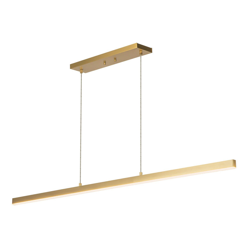 Kuzco Vega 56in LED Linear Pendant | Modern Brushed Gold Aluminum and White Acrylic | Kitchen Island & Dining Room | Model LP10356-BG
