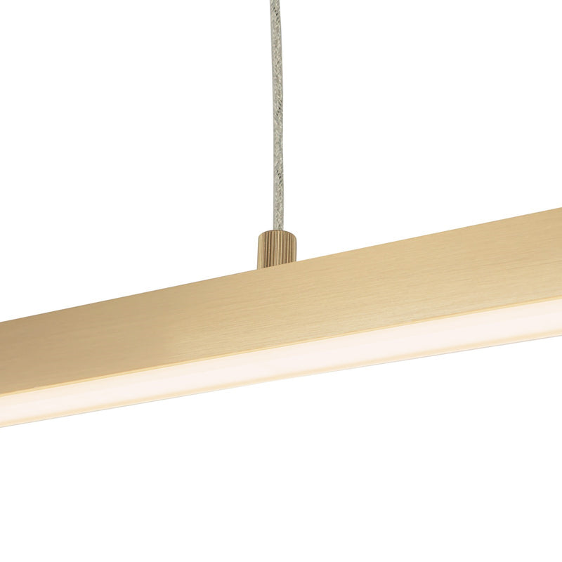 Kuzco Vega 56in LED Linear Pendant | Modern Brushed Gold Aluminum and White Acrylic | Kitchen Island & Dining Room | Model LP10356-BG