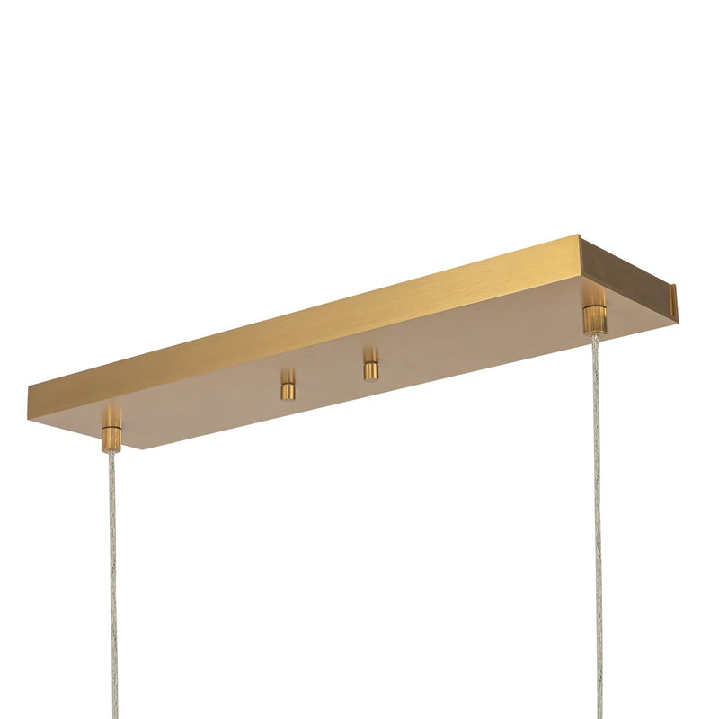 Kuzco Vega 56in LED Linear Pendant | Modern Brushed Gold Aluminum and White Acrylic | Kitchen Island & Dining Room | Model LP10356-BG