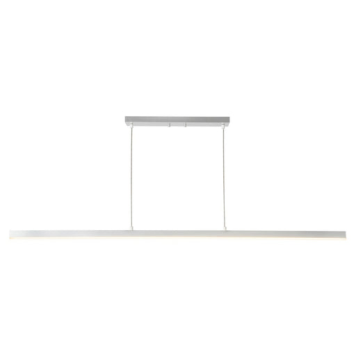 Kuzco Vega 56in 1-Light Linear Pendant | Modern Brushed Nickel and White Acrylic Diffuser | Kitchen Island & Dining Room | Model LP10356-BN