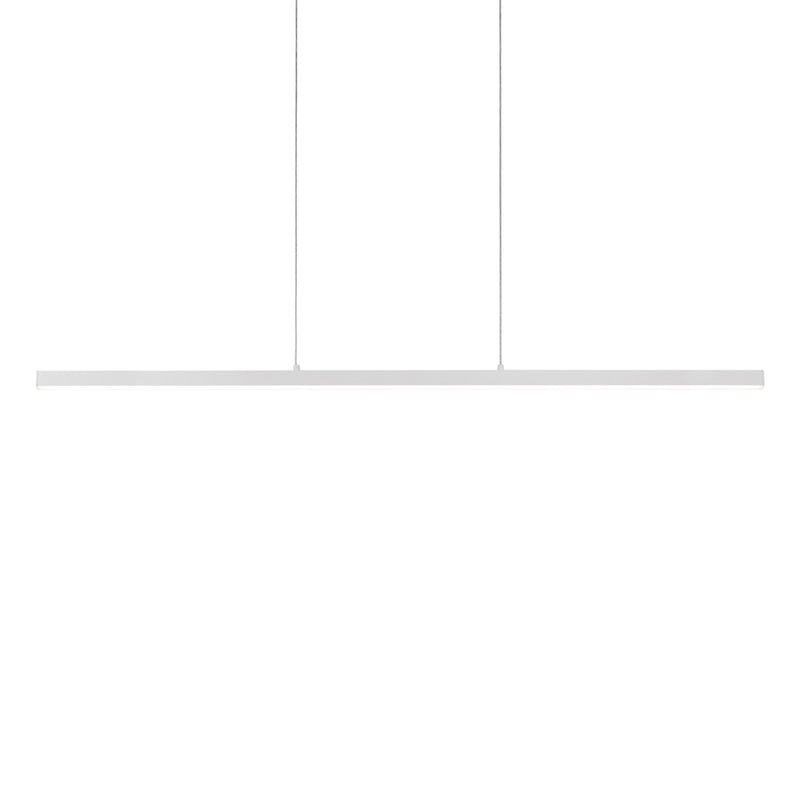 Kuzco Vega 56in LED Linear Pendant | Slim White and White Acrylic Diffuser | Kitchen Island & Dining Room | 56 x 0.75 x 1.5 in | Model LP10356-WH