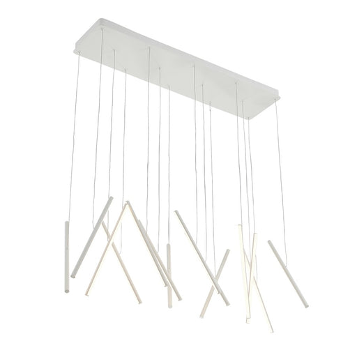 Kuzco Chute 40in LED Linear Pendant | Modern White Aluminum and White Acrylic Diffuser | Kitchen Island & Dining Room | Model LP14840-WH