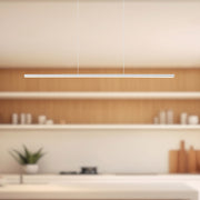 Kuzco Chute 35in LED Linear Pendant | White and White Acrylic Diffuser | Kitchen Island & Dining Room | 35.5 x 0.75 x 0.75 in | Model LP14935-WH