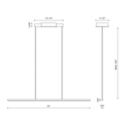 Kuzco Chute 35in LED Linear Pendant | White and White Acrylic Diffuser | Kitchen Island & Dining Room | 35.5 x 0.75 x 0.75 in | Model LP14935-WH