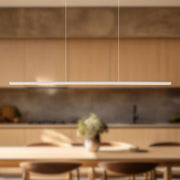 Kuzco Chute 47in LED Linear Pendant | Modern White Aluminum and White Acrylic Diffuser | Kitchen Island & Dining Room | Model LP14947-WH