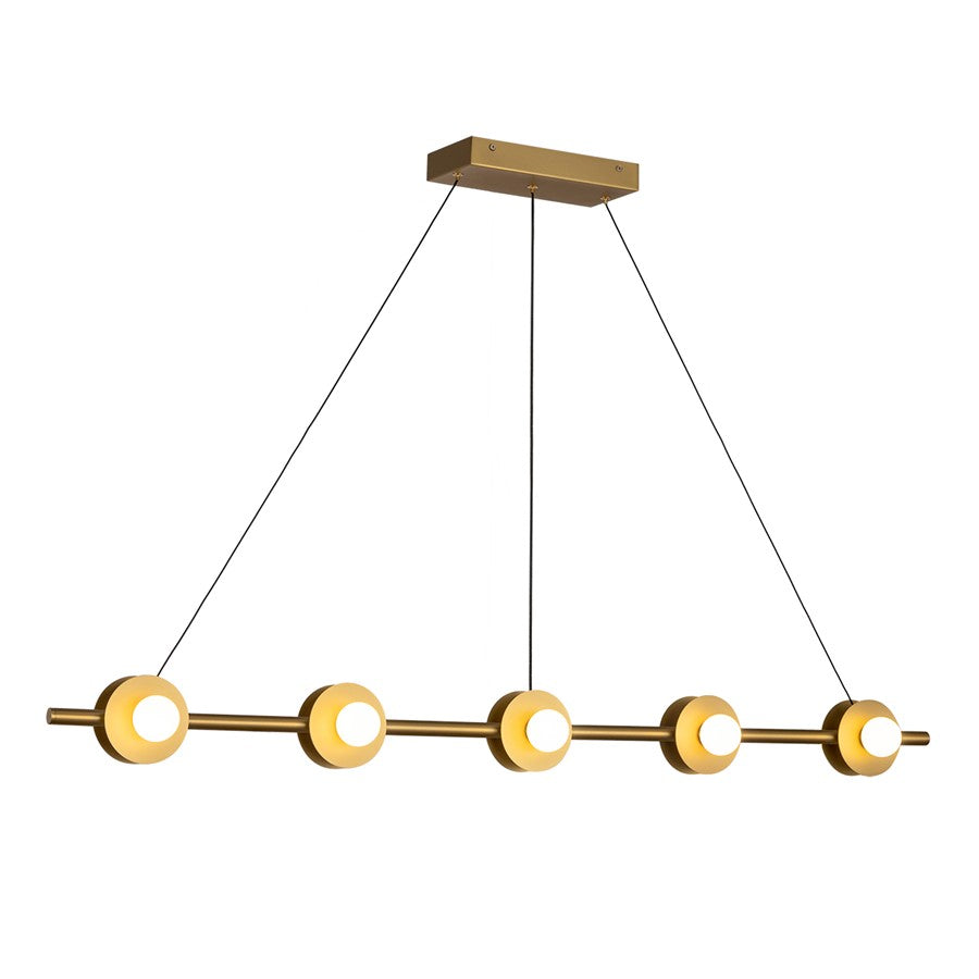 Kuzco Elixir 48" LED Linear Pendant, Brushed Gold/Steel Shade - LP15548-BG-UNV