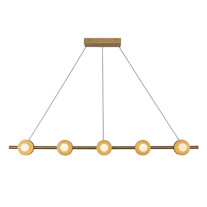 Kuzco Elixir 48" LED Linear Pendant, Brushed Gold/Steel Shade