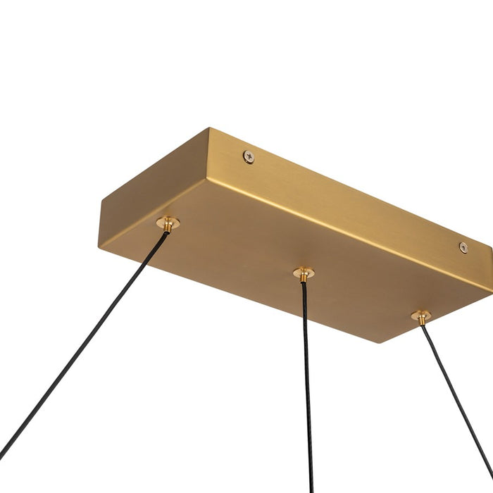 Kuzco Elixir 48" LED Linear Pendant, Brushed Gold/Steel Shade