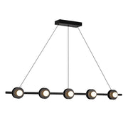 Kuzco Elixir 48" LED Linear Pendant, Black/Steel Shade - LP15548-BK-UNV