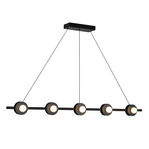 Kuzco Elixir 48" LED Linear Pendant, Black/Steel Shade - LP15548-BK-UNV
